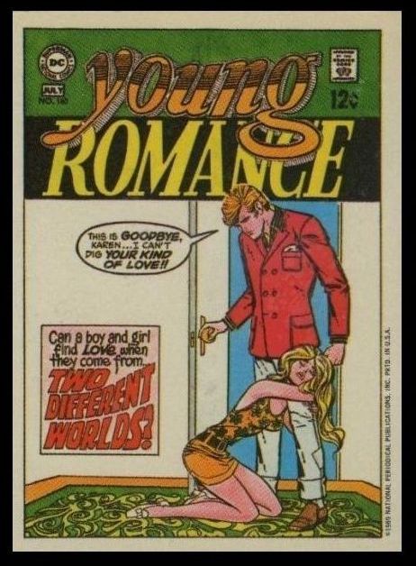 1970 Topps Comic Covers Stickers Young Romance